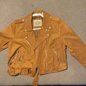 Tan Suede Moto Jacket